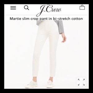 Jcrew Martie slim crop ankle pant ivory 0 NWT